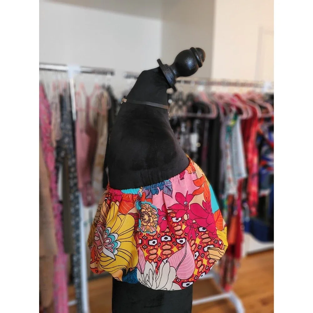 Girl Soul Womens Multicolor Tropical Floral Tube Top Size L Sleeveless Summer - Picture 4 of 11